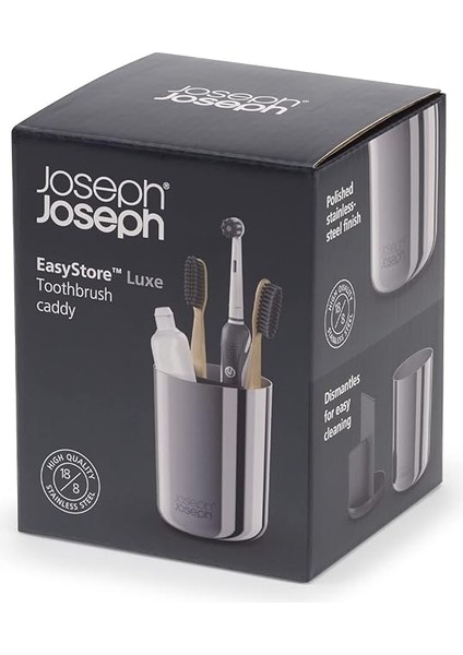 Joseph Easystore - Lüks Paslanmaz Çelik Diş Fırçası Tutucu Caddy Banyo Depolama, Standart Çelik fırsatları