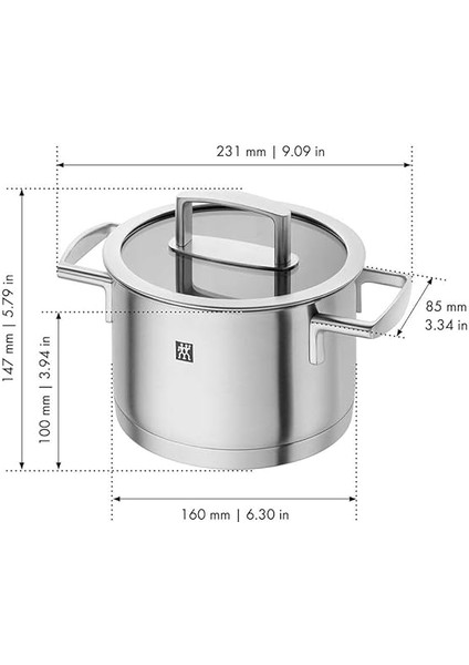 Derin Tencere, 16 cm | Yuvarlak | 18/10 Paslanmaz Çelik modelleri