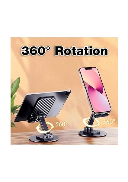 Masaüstü Telefon Tablet Tutucu Stand Taşınabilir Portatif Metal Taban 360 Derece Dönebilir modelleri