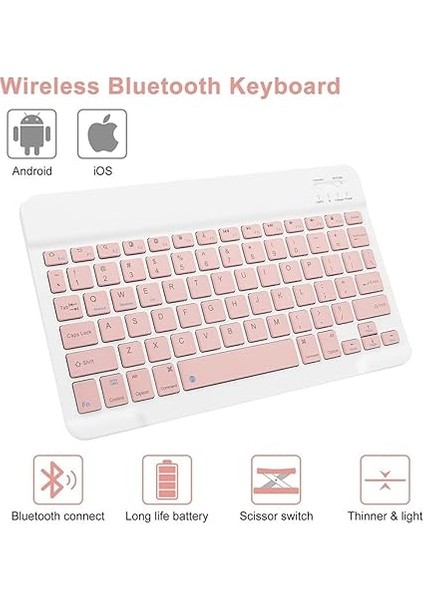 Galaxy Tab A9 Plus X210 ile Uyumlu Kılıf Kablosuz Klavyeli Case Mobax X113 X115 X117 Pembe Açık fiyatları