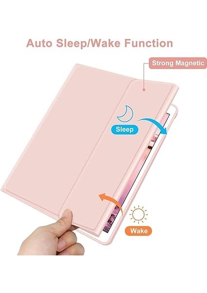 Galaxy Tab A9 Plus X210 ile Uyumlu Kılıf Kablosuz Klavyeli Case Mobax X113 X115 X117 Pembe Açık fırsatları