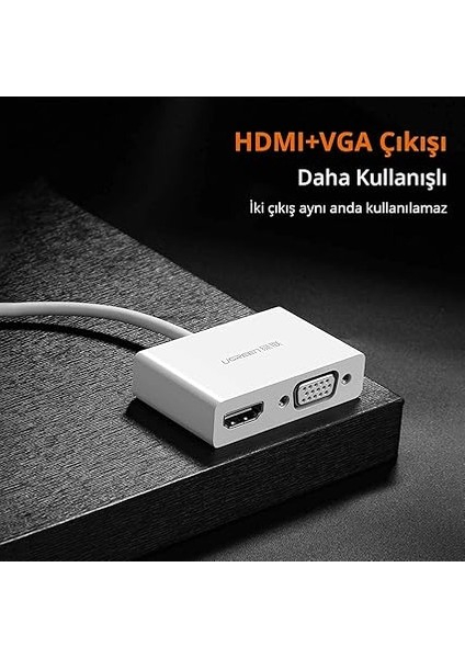 Type-C To Hdmı-Vga Dönüştürücü Adaptör Beyaz indirimleri