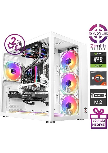 Zenith Z2 R7 4060-57X15 Ryzen7 5700X 16GB 2tbssd RTX4060 W11P Gaming Masaüstü Bilgisayar fiyatları