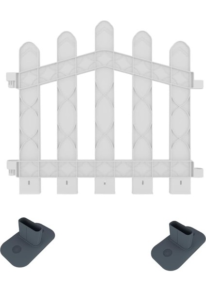 Plastik Alan Oluşturma ve Bahçe Çiti 1 Adet Çit (Y: 50 Cm/g: 55 Cm) Sert Zemin Ayaklı (Beyaz)