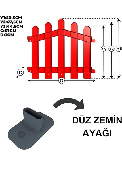 Plastik Alan Oluşturma ve Bahçe Çiti 1 Adet Çit (Y: 50 Cm/g: 55 Cm) Sert Zemin Ayaklı (Beyaz) indirimleri