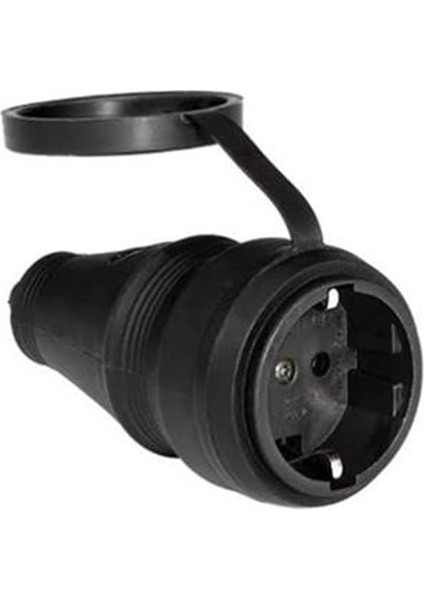 Sağlam Monofaze Kauçuklu Kablo Bahçe Dış Mekan Korunaklı Su Geçirmez Siyah Kapaklı Dişi Fiş Tek 16A