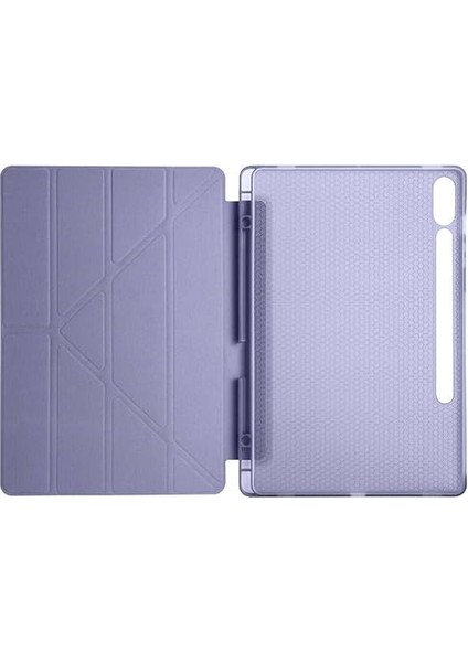 Galaxy Tab S7 Fe T735 / T737 / T730 12.4 Inç Ile Uyumlu Üçgen Katlanilir Kalemlikli Standlı Akıllı Kılıf Lavanta fırsatları