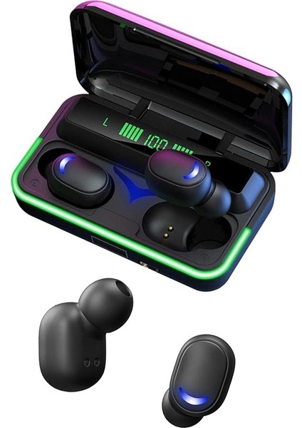 E10 Mipods Bt 5.1 Oyuncu Kulaklığı Işıklı LED Göstergeli Bluetooth Kulakiçi Kulaklık