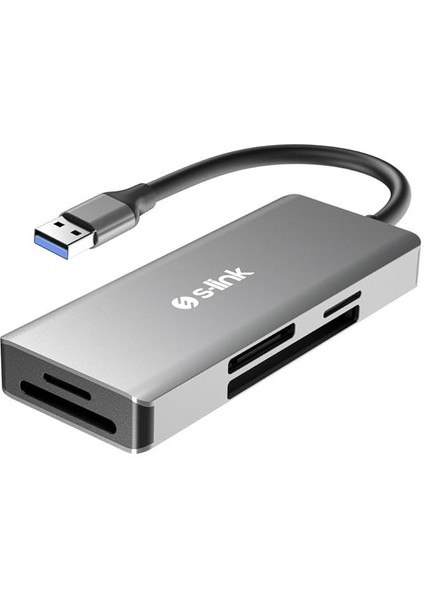 SL-CR51 Type C ve Usb3.0 To Cf/sd/m2 Ngff/micro Sd/ms 5 In 1 Metal Kart Okuyucu
