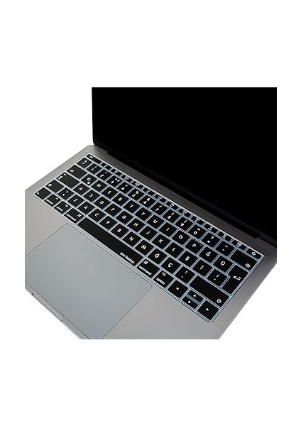 MacBook Klavye Koruyucu Türkçe Q Baskılı Uk-Ters L- Enter Tipi Pro 13INÇ A1708, MacBook A1534 12INÇ Uyumlu, Ultra Ince Hafif Yıkanabilir Klavye Filmi Siyah fırsatları