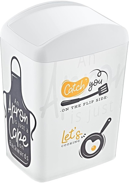 Soft Resimli Çöp Kutusu Döner Kapak 5 Lt Catch You