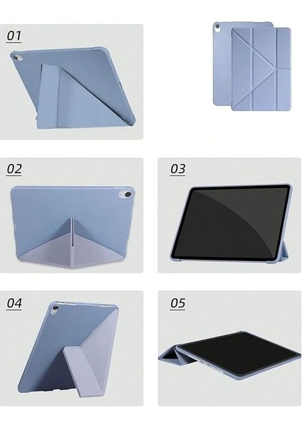 Ipad Air 11 M3 Çipli 2025 ile Uyumlu Kalem Bölümlü Standlı Uyku Modlu Akıllı Kılıf A3267, Siyah modelleri