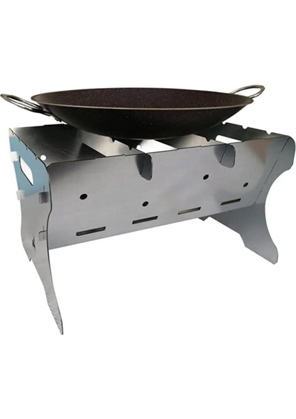 Katlanır Paslanmaz Mangal ve Ateş Çukuru 30 cm x 25 cm Çantalı fırsatları
