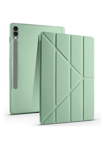 Samsung Galaxy Tab S9 Fe Plus ile Uyumlu Kılıf Tri Folding Silikon Kalem Bölmeli Katlanabilir Standlı Pu Deri Yumuşak Kapak, Tablet Kılıfı [kalem Alanı, Akıllı Kapak, Uyku Modlu] - Siyah modelleri