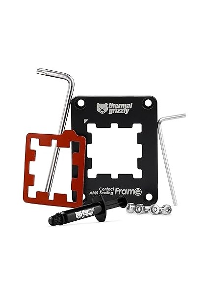 Grizzly Am5 Kontak Sızdırmazlık Çerçevesi - Temas Çerçevesi ve Cpu Koruma Kombinasyonu - Temas Basınç Noktalarını Optimize Eder ve Bileşenleri Korur - Amd Ryzen 7000 Cpu'lar Için indirimleri
