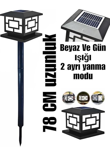 Solar Güneş Enerjili 10W Set Üstü Standlı 78 cm Bahçe Aydınlatması, Su Geçirmez, 3200K-6500K, Solar Küp Armatür, 2 Modlu (Beyaz-Gün Işığı), Veranda, Çit, Bahçe Duvarı Küp Aydınlatma 165×110 mm fiyatları