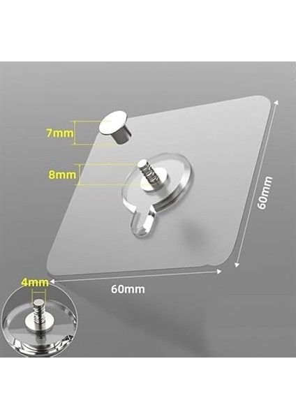 Home 4 Adet Yapışkanlı Duvara Monte Vida Kancaları, Iz Bırakmayan Asma Çivi Kancaları Tutucular Vidalar, Banyo Mutfak Oturma Odası Için Dekoratif Tablolar Asmak Için Şeffaf Vida Duvar Çivisi fiyatları