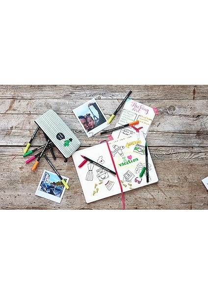 1200 Ince Uçlu Keçeli Kalem - 10 Parlak Renkli Set - Metal Kutu - Yuvarlak Uçlu 1 mm fırsatları