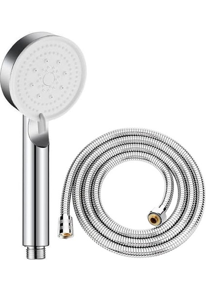 Duş Başlığı Seti - 200 cm Spiral Banyo Duş Hortumu + 5 Fonksiyonlu Yüksek Basınçlı Su Tsarruflu El Duşu