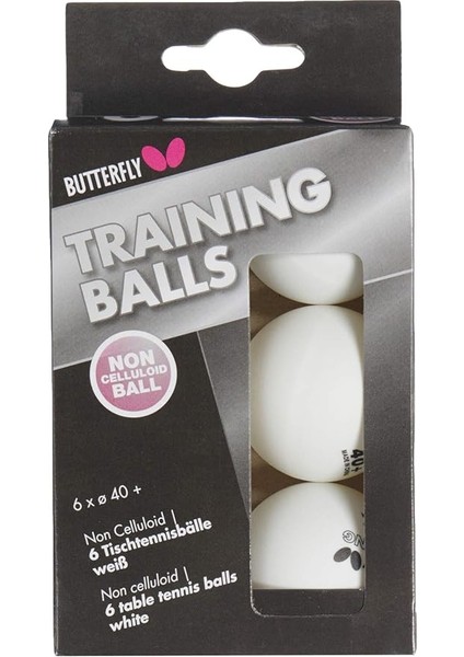 Butterfly Traınıng Balls 40+ (6lı Kutu-Beyaz) Beyaz Unisex Masa Tenisi Topu
