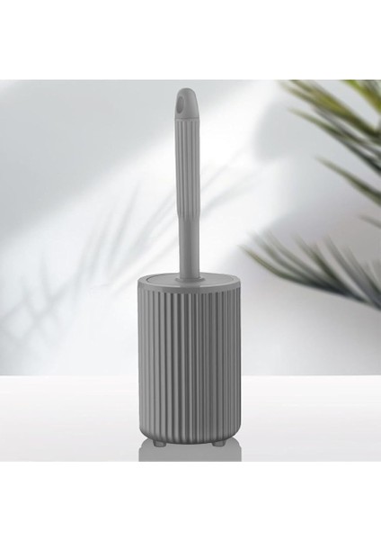 Serisi Antrasit/gri Akrilik Tuvalet Fırçası – Silindir Standlı, 34CM, Kolay Temizlik - 3371