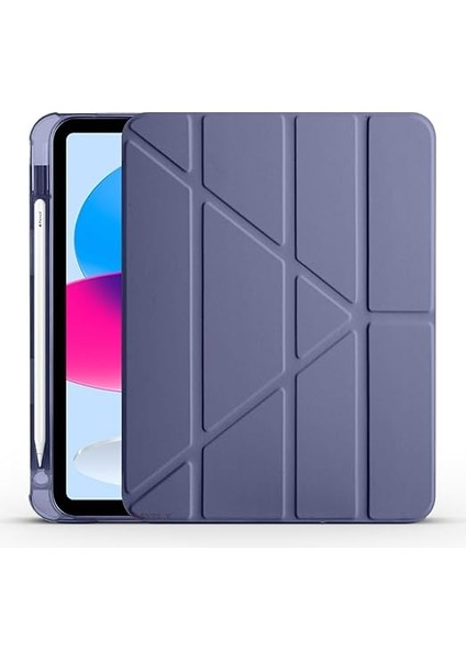 10.nesil 10.9 Inç 2022 Ile Uyumlu Üçgen Katlanabilir Kalemlikli Standlı Akıllı Kılıf Lavanta fiyatları