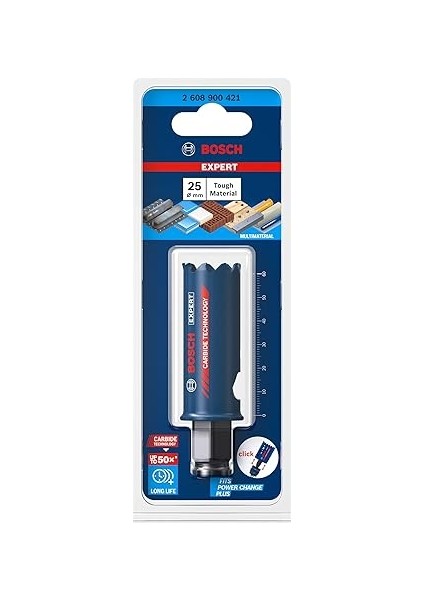 Professional 1x Expert Tough Material Delik Açma Testereleri (Metalli Ahşap, Tuğla, Yumuşak Döşemeler, Paslanmaz Çelik Saclar, Plastik, Ø 25 Mm, Aksesuar Darbeli Matkap/vidalama) fiyatları