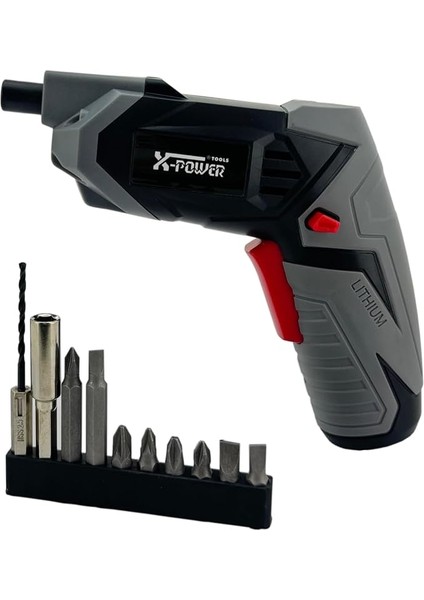 Şarjlı Vidalama Seti 3.6V Akülü Elektrikli Tornavida Kullanımı Kolay ve Pretik Manyetik Elektrikli Tornavida Ev Için LED Çalışma Işığı S10B (S10B)