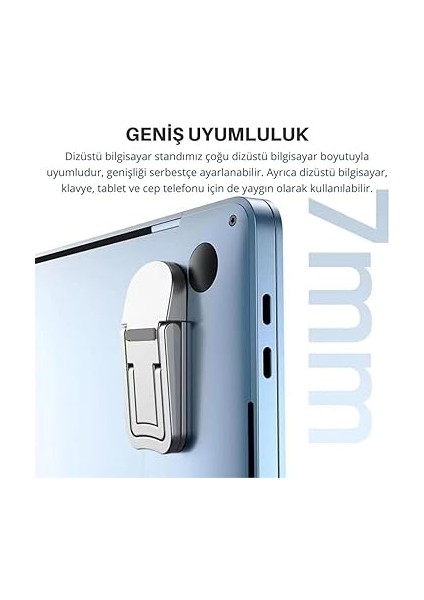 Metal 2 Adet 7mm 3m Yapışkanlı Katlanabilir Ultra Mini Laptop Standı,2 Açılı Laptop Yükseltici indirimleri