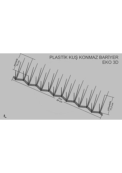 Adet Sıkışık Dikenli Kuş Koruma Bariyeri - Kuşları Kovmak Için Etkili Çözüm 50 Cm/güvercin Kovucu (Siyah) modelleri