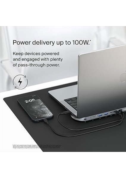 11'i 1 Arada Evrensel Usb-C Pro Bağlantı Istasyonunu 3 Monitör Desteğiyle Bağlayın, Silikon Hareket Teknolojisi - Mac, Windows ve Chromebook ile Çalışır - 10 Gbps Aktarım Hızları ve 2.5gbps fırsatları