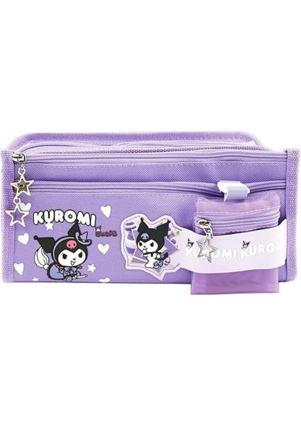 Kuromi Mor Yüksek Kapasiteli Çok Gözlü Kalemlik Kalem Kutusu