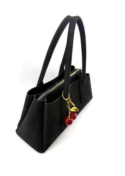 Kadın Kiraz Charm Detaylı Süet El ve Omuz Çantası fiyatları