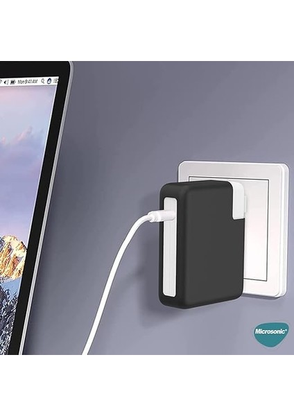 Macbook Şarj Adaptör Için Kılıf (85W-87W-96W) Matte Silicone Lila modelleri