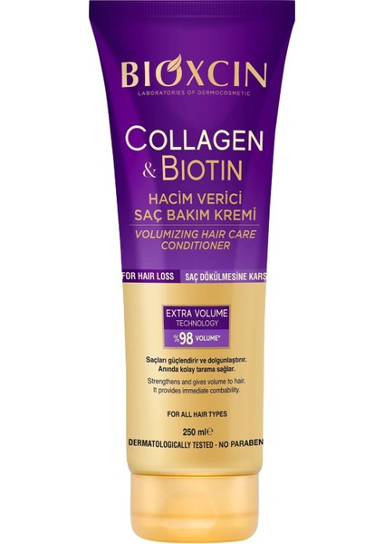 Collagen & Biotin Ekstra Hacim Saç Kremi 250 ml - Kolajen Biotin Ince Seyrek Saçlar