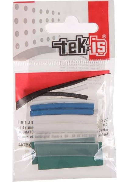 529335 Isı Ile Daralan Makaron Set, Karışık Renkli, 4 Cm, 12 Adet