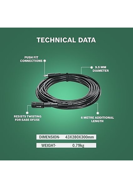Home And Garden Yüksek Basınçlı Yıkamalar Için 6 Metre Hortum Uzatması (160 Bar'a Kadar Olan Makineler Için Uygundur) indirimleri