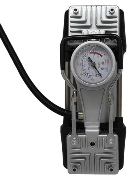 Oto Lastik Sisirme Kompresoru Hava Pompasi Metal Cift Silindirli Profosyonel Cantali indirimleri