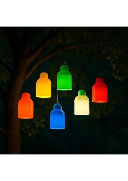 Adet Renkli Ağaç Aydınlatma Feneri – E27 Duy, IP54 Dış Mekan Bahçe Lambası, Ampulsüz (Kırmızı, Sarı, Mavi, Turuncu, Yeşil, Beyaz)