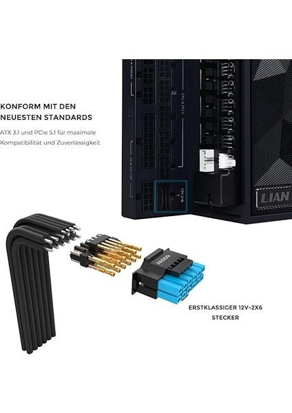 Li Edge Gold 1200 Pc Güç Kaynağı, Siyah, 1200 Watt Atx Güç Kaynağı, Pcıe 5.1, Atx 3.1 Psu | 80 Plus Altın, Modüler, Kollu Kablo Seti, Nvıdıa Rtx Için 12VHPWR, Sessiz Fan, USB Hub ve Fan Hub indirimleri