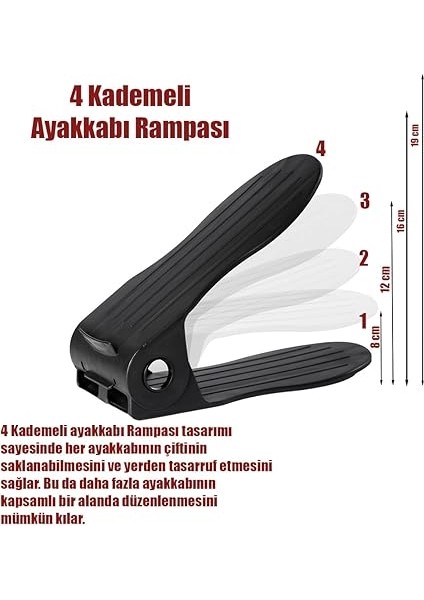 ORG-201 12LI Ayakkabı Rampası Dolap Içi Düzenleyici modelleri