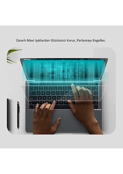 Macbook Air M4 M3 M2 13.6 Inç Ekran Koruyucu A2681 A3113 A3240 | Mavi Işık Önleyici Anti Blue Ray | Parlama Önleyici Şeffaf Mat Koruma Film Şeffaf fırsatları