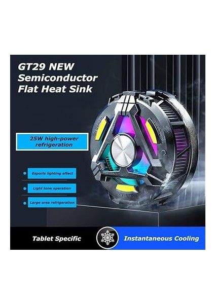 iPad ile Uyumlu Profesyonel Kablolu Yarı Iletken Şok Buzlama Tablet Soğutucu Fan Gamer Oyuncu Radyatör Şok Soğutma Fanı Yeni Nesil Altı Çekirdek Teknoloji Soğutma Fanı (GT29) modelleri