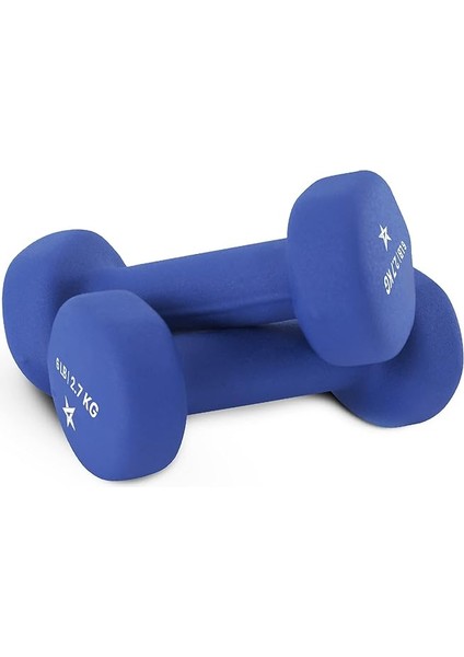 Dambıl Neopren Set Altıgen Kısa Dambıl (2'li Set) Birden Fazla Ağırlık Seçeneği (0,9 kg Ila 6,8 Kg)