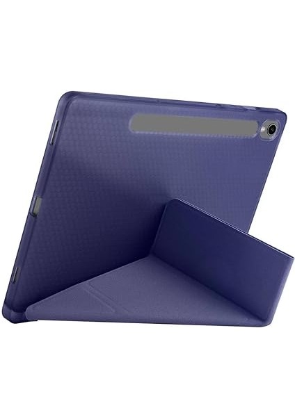 Kılıf Için Samsung Galaxy Tab S10 Fe PLUS/S10 Fe+ 13.1-Inçi Le Uyumlu Kılıf Üçgen Tri Folding Kalem Bölmeli Standlı Kılıfı (Lacivert) fırsatları