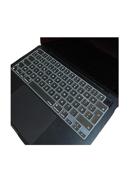 MacBook Klavye Koruyucu Türkçe F-Daktilo Eski-F-Düzeni Baskılı Uk-Ters L Enter Tipi Air 13,6-15,3inç- Pro 14,2-16,2inç M1-M2-M3-M4 Pro Max Uyumlu, Ultra Ince Silikon Klavye Filmi Siyah modelleri