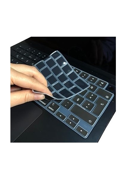 MacBook Klavye Koruyucu Türkçe F-Daktilo Eski-F-Düzeni Baskılı Uk-Ters L Enter Tipi Air 13,6-15,3inç- Pro 14,2-16,2inç M1-M2-M3-M4 Pro Max Uyumlu, Ultra Ince Silikon Klavye Filmi Siyah fırsatları