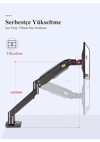 Bayou Nb G35 Çift Kol Amortisörlü Monitör Tutucu Stand 22-32 indirimleri