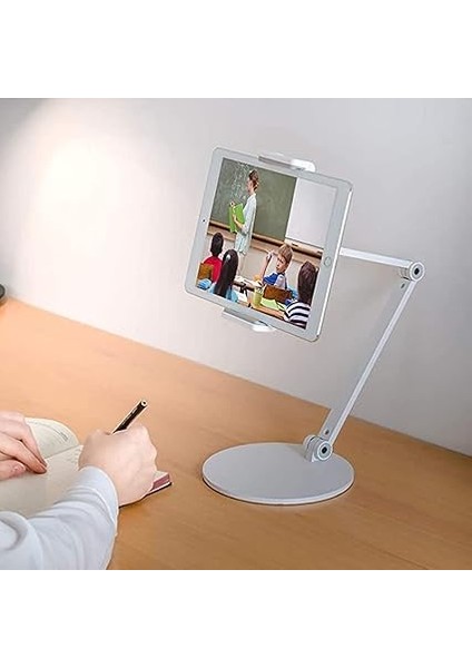 STD20144LG 360° Ayarlanabilir Teleskobik 4"-13" Ergonomik Tablet Standı (Gümüş) fiyatları