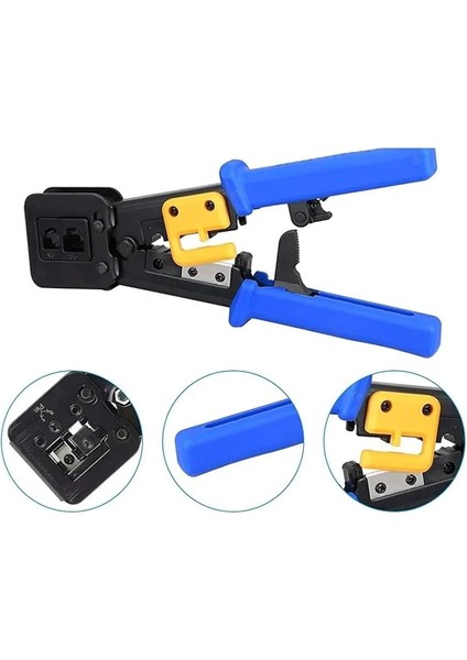 Nesil RJ45 Pense EZRJ45 Sıkma Pensesi RJ11 RJ12 RJ45 Ethernet Konektörü Sıkma Kesme Pensesi 10 Adet Yeni Nesil Delikli Jack Hediyeli fırsatları